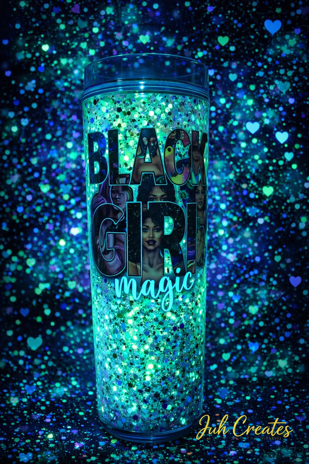 Glow glitter tumbler